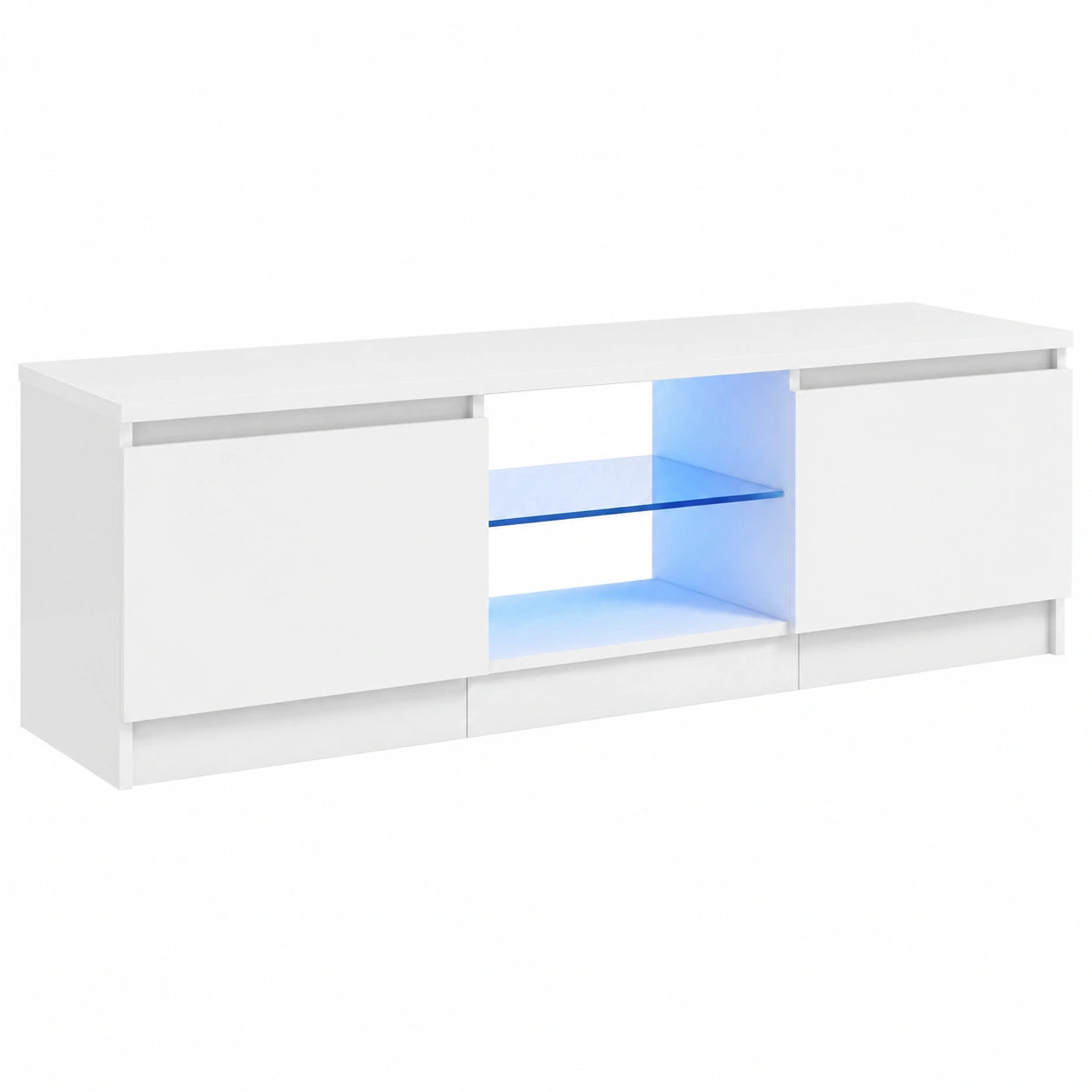 Armoire, avec éclairage LED, coloris blanc, pour la chambre