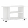 Armoire, avec rangement, sur roulettes, coloris blanc, pour la chambre