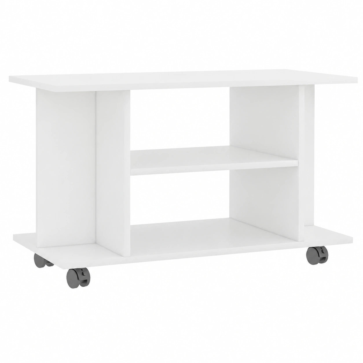 Armoire, avec rangement, sur roulettes, coloris blanc, pour la chambre