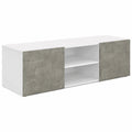 Meuble TV, avec portes, coloris blanc, pour le salon