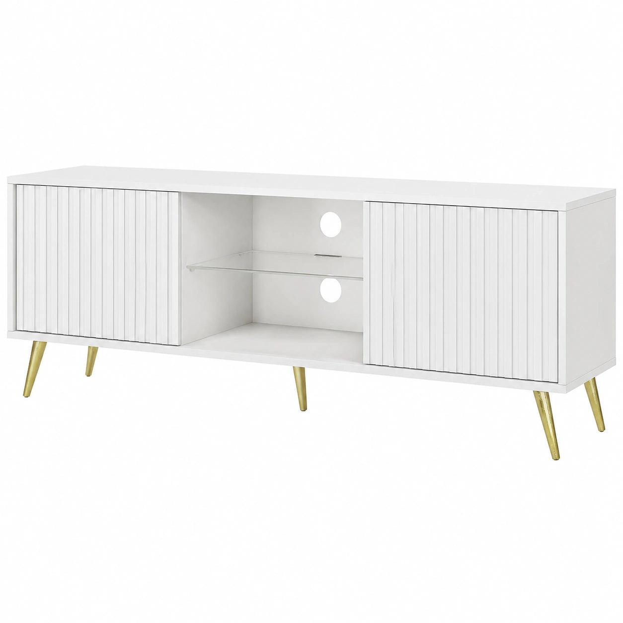 Armoire, coloris blanc et doré, pour la chambre